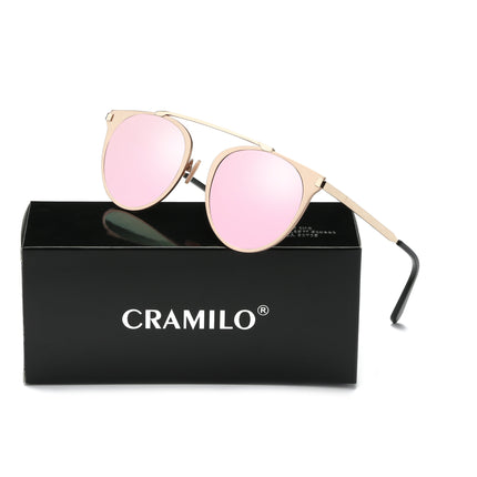Modern Horn Rimmed Round Sunglasses