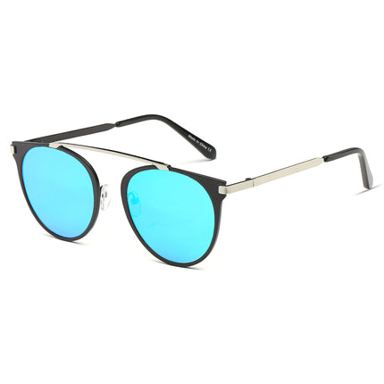 Modern Horn Rimmed Round Sunglasses