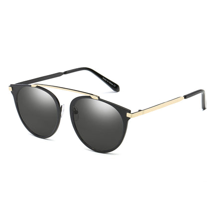 Modern Horn Rimmed Round Sunglasses