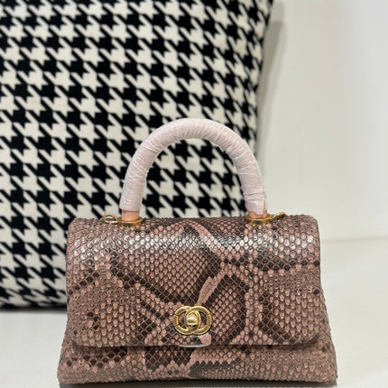 Genuine Python Skin Leather Top Handle Cross Body Bags