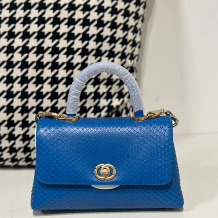 Genuine Python Skin Leather Top Handle Cross Body Bags