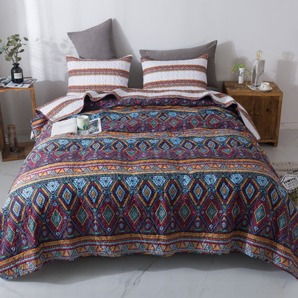 DaDa Bedding Southwestern Aztec Bohemian Desert Tribal Quilted Bedspread Set (KSX-002)