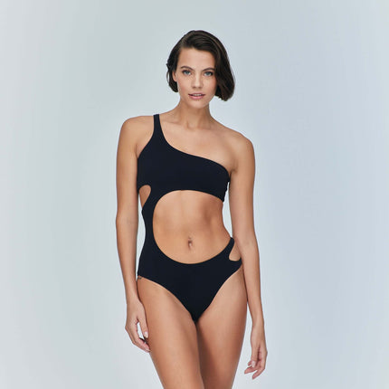 JENDUE Ocean Cutout Swimwear - One-Shoulder Monokini