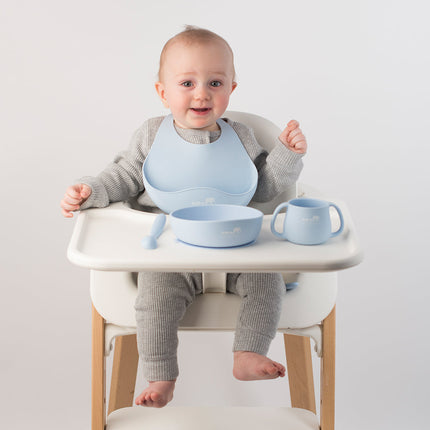 Blue Silicone Baby Bib