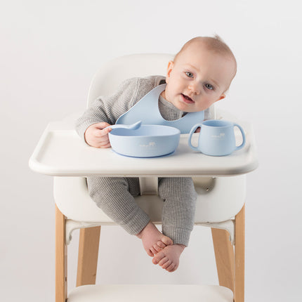 Blue Silicone Baby Bib
