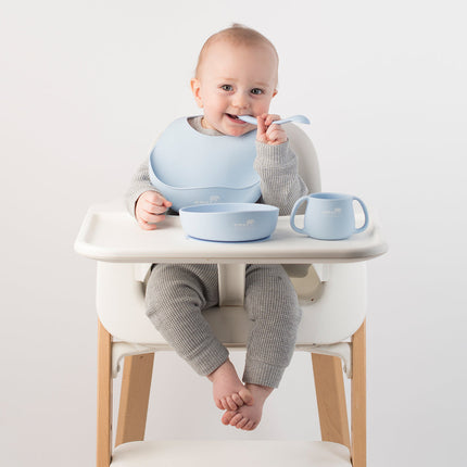 Blue Silicone Baby Bib