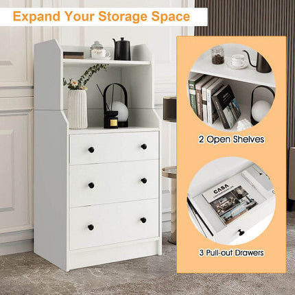 Modern Storage Dresser with Anti-toppling Device-Walnut