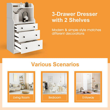Modern Storage Dresser with Anti-toppling Device-Walnut