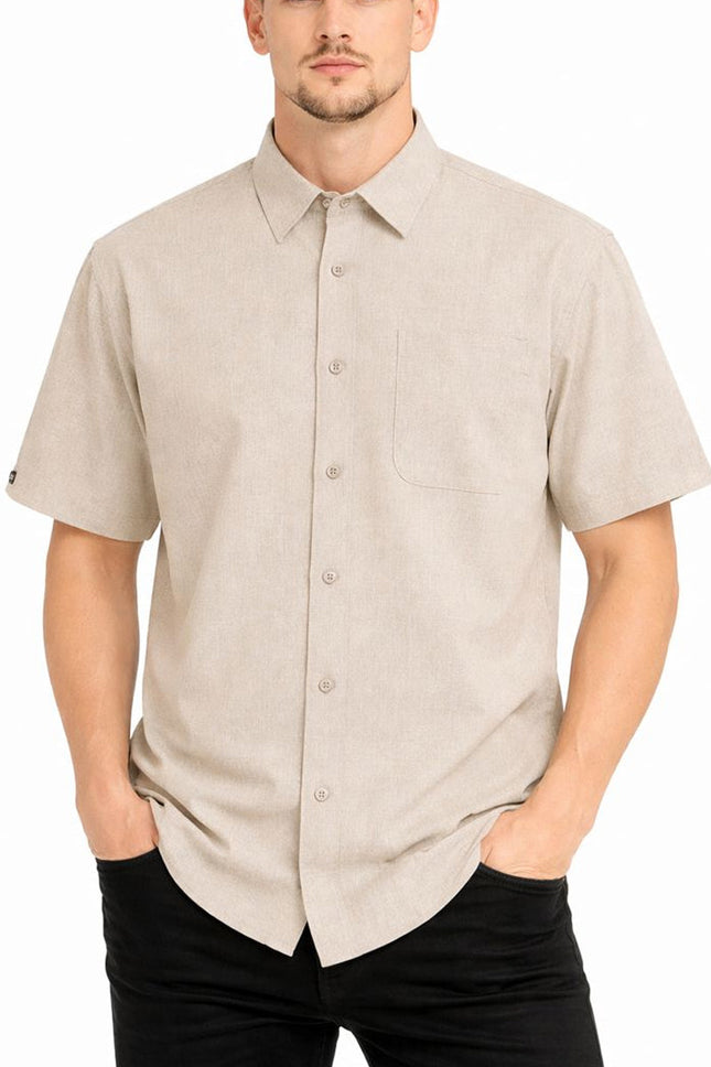 Melange Casual Short Sleeve Shirt