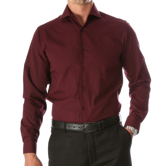 Men’s Burgundy Slim Fit Shirt