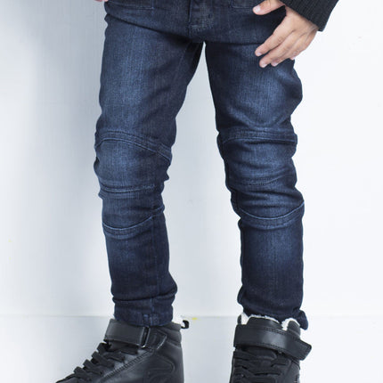 Kids Dark Biker Denim Jeans