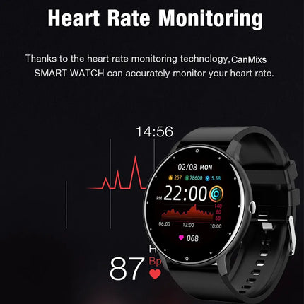 Smart Watch Full Touch Screen Fitness Tracker IP68 (Black)