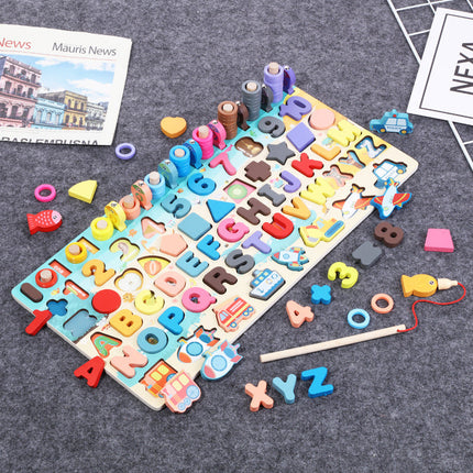 Wooden Math Fishing Board Toy