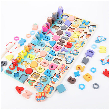 Wooden Math Fishing Board Toy