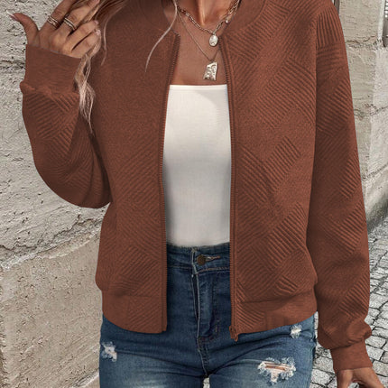 Women's Baseball Collar Zip Jacket