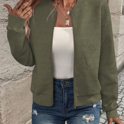 Women's Baseball Collar Zip Jacket