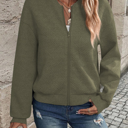 Women's Baseball Collar Zip Jacket