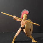 Spartan gift gesture + Shield + spear + short knife(3D printing, spell the finished product hair)