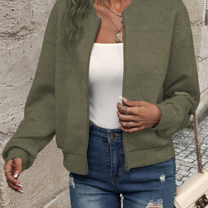 Women's Baseball Collar Zip Jacket