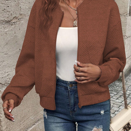 Women's Baseball Collar Zip Jacket