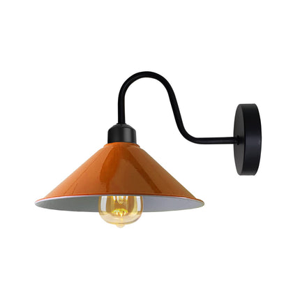 Modern Orange LED Wall Light | 22cm Metal Cone Sconce Indoor Lighting ~5519