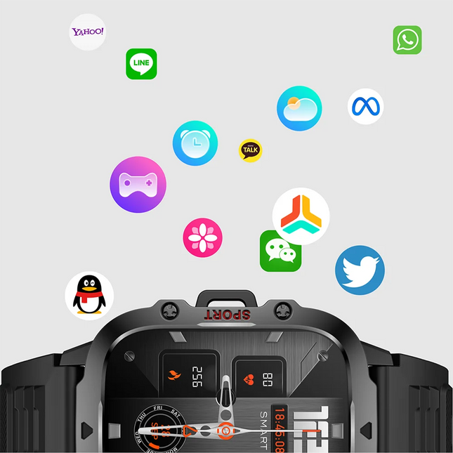 Smart Watch Fitness Bluetooth Call Waterproof (Black)