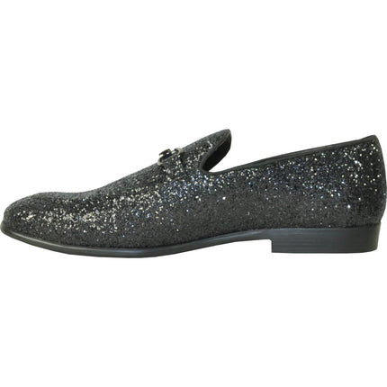 Bravo1 Black Glitter Dress Shoes