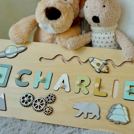 Puzzle Board Wooden Names