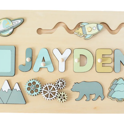 Puzzle Board Wooden Names