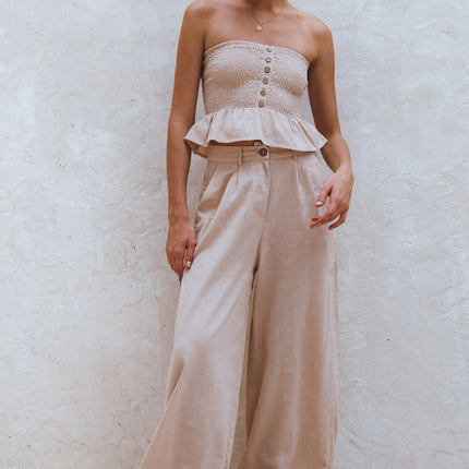 Raya Wide Leg Linen Pants