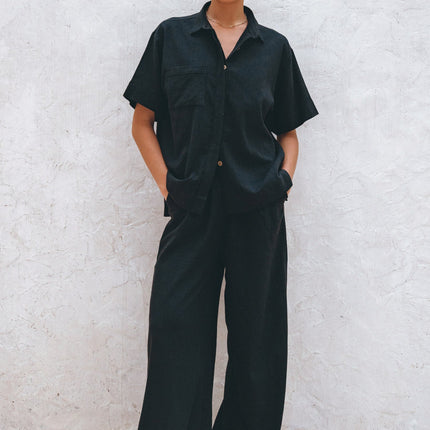 Raya Wide Leg Linen Pants