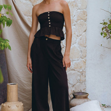 Raya Wide Leg Linen Pants