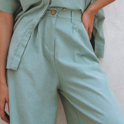 Raya Wide Leg Linen Pants