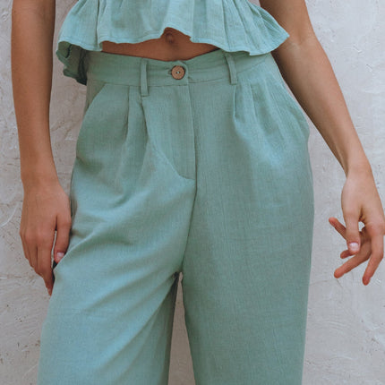 Raya Wide Leg Linen Pants