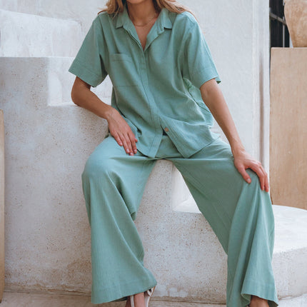 Raya Wide Leg Linen Pants