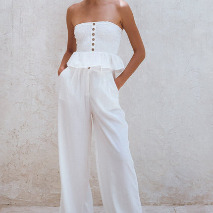 Raya Wide Leg Linen Pants