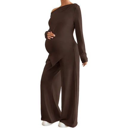 2-Piece Maternity Polo Shirt and Pants Set