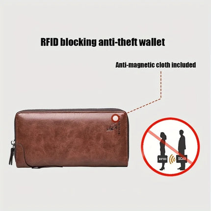 Long RFID Zipper Wallet
