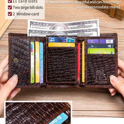 Crocodile Pattern Leather Wallet