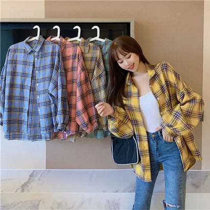 Women's Plaid Button-Up Shirt