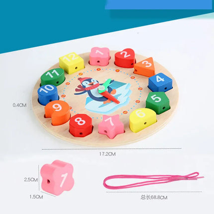 Montessori Wooden Clock Game