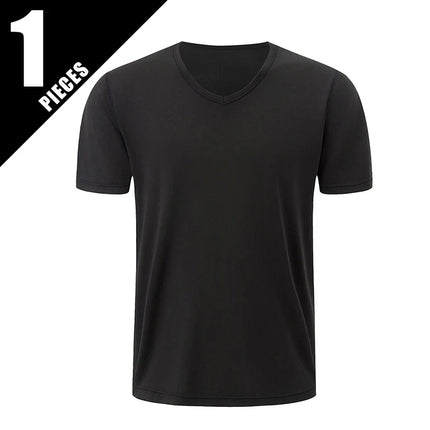 Men's Solid Color V-Neck T-Shirt