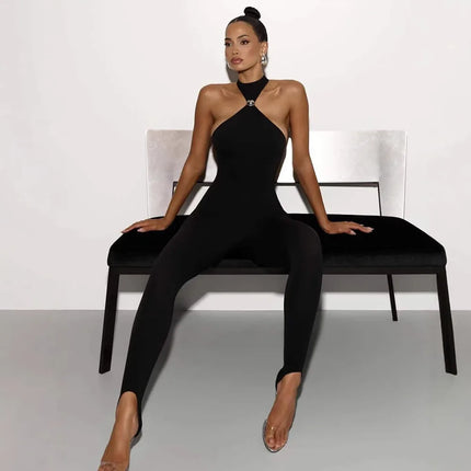 Women's Halter-Neck Backless Bodysuit