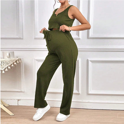 2-Piece Maternity Tank Top and Pants Set