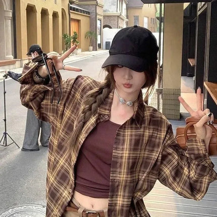 Women's Oversized Plaid Shirt