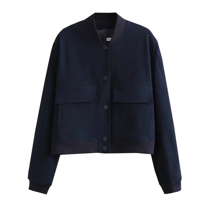 Women's V-Neck Bomber Jacket