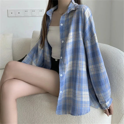 Women's Plaid Button-Up Shirt