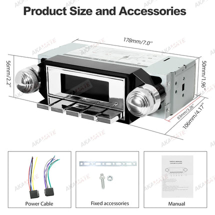 Retro Car Radio with Bluetooth and USB