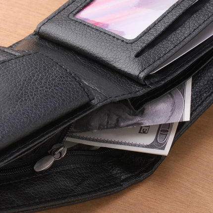 Slim Zipper Leather Wallet