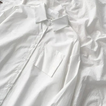 Oversized White Pocket Shirt